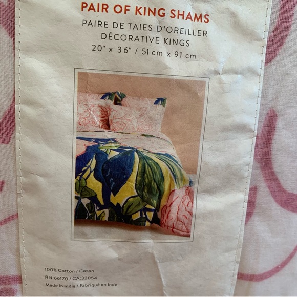 Bridget Thornton Paint and Petals for Anthropologie Roses King Shams - Picture 4 of 5